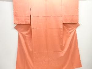 未使用品　流水模様織出し一つ紋付け下げ色無地着物